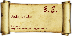 Baja Erika névjegykártya